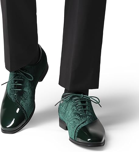 Bruno Marc Men's Dress Tuxedo Shoes Classic Patent Velvet Lace-up Formal Caden Oxford